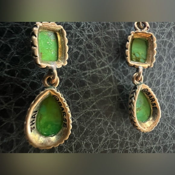 Studio Barse Earrings Bronze with Green Turquoise - Picture 7 of 8